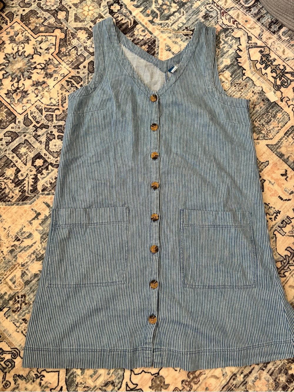 Old Navy Blue and White Striped Mini Dress / Size Medium / NWT